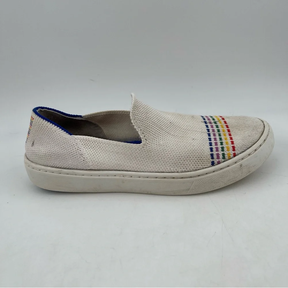 Rothy’s Girl’s Limited Edition Rainbow Pride Knit Slip-On Flats Sneaker-Size 2 Y